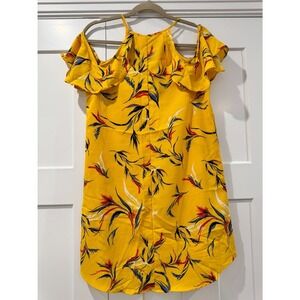 Yellow Japana Tropical Print Dress M